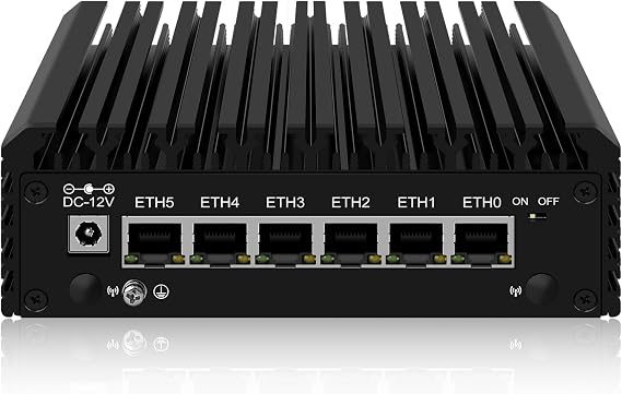 Mini PC Intel N150 N100 Upgrade , Firewall Micro Appliance Fanless Mini PC, 6-Port i226-V 2.5Gbps LAN Fanless Mini PC, OPNsense Mini PC, DDR5 8GB RAM 128GB SSD, 2-NVMe, SATA, 3-Screen Supported, USB-C, TF