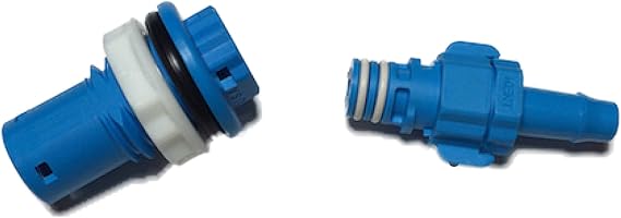 Quick Connect Bulkhead Fitting w/stop on both ends, 8mm