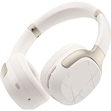 Noise Cancelling Headphones, 50 Hours Wireless On Ear Headphones, Foldable Headphones, HiFi deep bass, Customized EQA, Multi Language Translation, Suitable for Travel, Work (Off White)