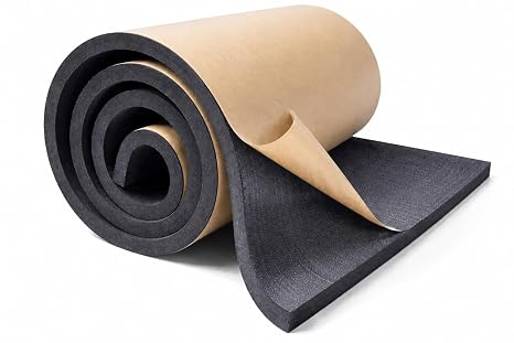 XCEL Marine Foam Roll with Self Adhesive - Black, 72" x 17" x 1/4" Closed Cell Foam Rubber Water Resistant Padding Sheet - Home, Marine, Garage, Automotive, Crafts & Cosplay (Black, 72" x 17" x 1/4")