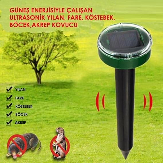 Schulzz Solar Güneş Enerjili Akrep,Köstebek,Yılan Fare Kovucu 900 Etkili Yuvarlak