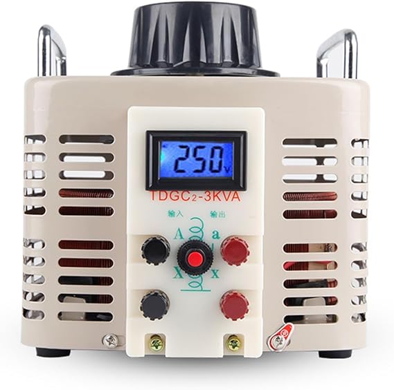 Contact Regulator 220V Single-Phase AC TDGC2-3KVA Digital Display 0-250V Adjustable Transformer 3000W(TDGC2-2KVA,0-250V)