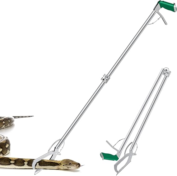 60" Snake Tongs Collapsible Grabber, Professional Reptile Snake Catcher
