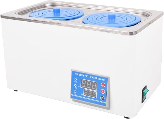 7L Thermostatic Water Bath, 600W Digital Lab Water Bath Heater with 2 Selectable Openings for Lab Use Chemical Biological Experiment, HH-2(110V, 60Hz)