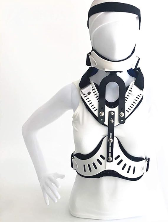 Head-Neck-Chest Orthosis, Adjustable Neck-Chest Orthosis Support, Lumbar Support, Rehabilitation Device Fixed Braces (B)