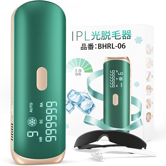 Hair Removal Device, Vio Compatible, Household Use, Cooling Sensation, Painless, 9 Levels of Power Adjustment, Light Hair Removal Device, 99,000 Irradiation, Automatic Irradiation, Women's, Men's, Face, Hands, Arms, Full Body Hair Removal, Protective Glasses Included