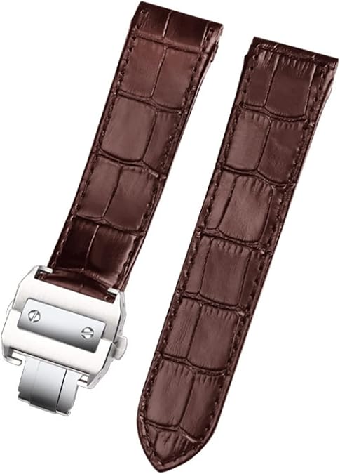 Genuine Leather watch strap For cartier Santos Santos 100 men and women leather Watchband 20mm 23mm