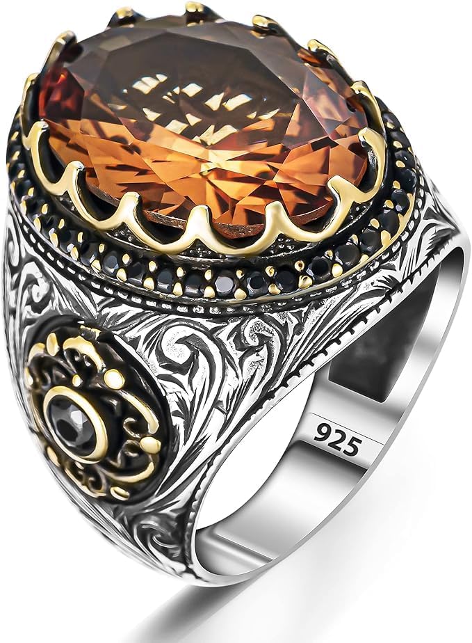 Silver Zultanite Stone Ring Natural Ottoman Style Ring, Man Handmade Zultanite Turkish Silver Ring, 925k Sterling Silver Ring, Gift For Him
