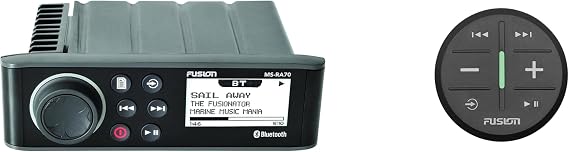 Fusion MS-RA70 MS-ARX70B Black Marine Stereo Bundle