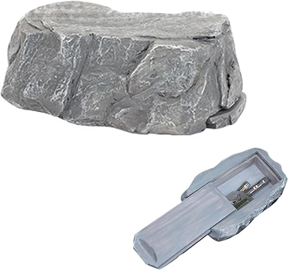 Fake Rock Hidden Storage Key Hider Outside, Spare Key Simulate Stone Keys Case for Home Garden Yard Outdoor Decor, Hider Decoration Safe Holder Stone（Bottom inner size:9x4x1.7cm）