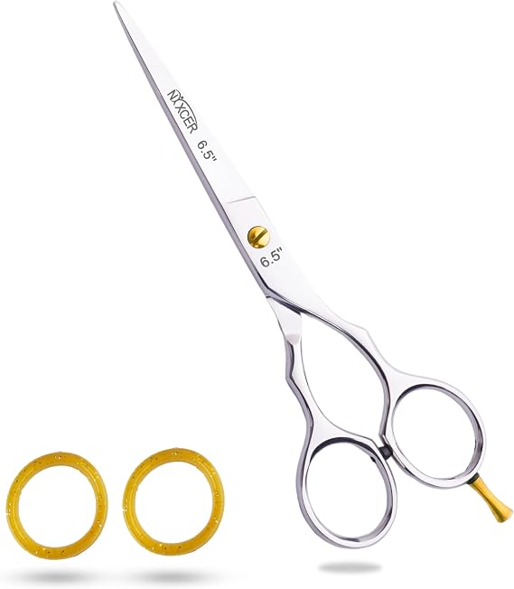 Professional Super Cut Jaguar Hair Cutting Scissor for Saloon & Home- High Carbon Stainless Steel with Pointed Tip for Precision Cutting Silver 6.5"