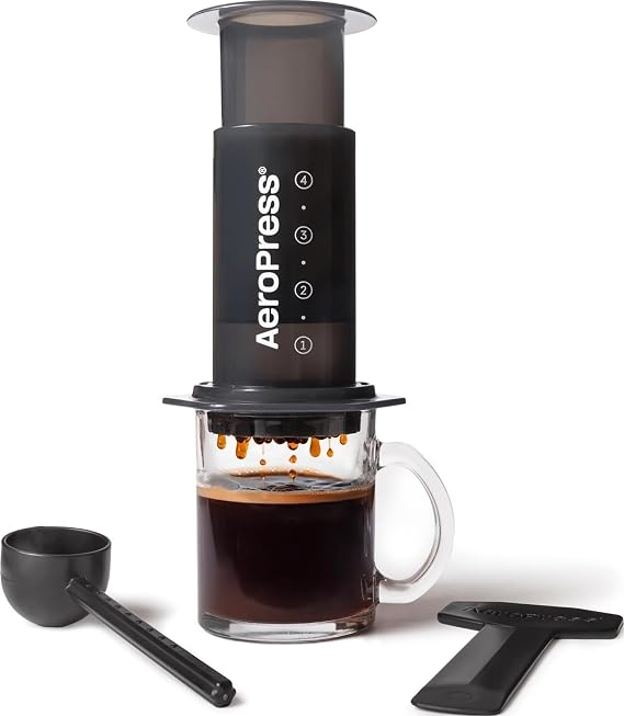 AeroPress Original Coffee Press, French Press, Pour-Over & Espresso Style | All-in-One Manual Coffee Maker, 2-Minute Brew, Less Bitterness, More Flavor, Portable, Travel & Camping