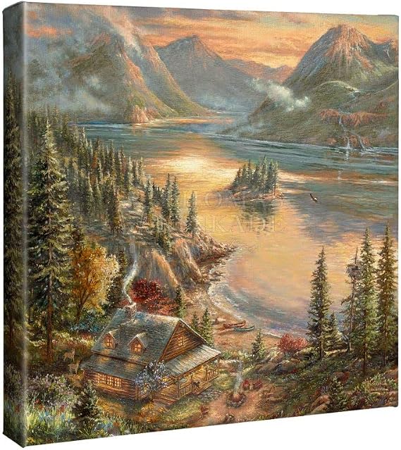 Thomas Kinkade Studios Lakeside Splendor 14 x 14 Gallery Wrapped Canvas