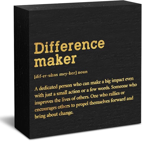 Difference Maker Definition Home Office Decor Wooden Box Sign Black