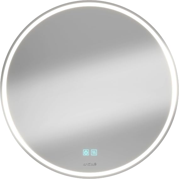 artika Mirror Emeraude 23.6 Inches Bathroom Mirror with Light and Anti-Fog, Ideal for Bathroom, 1300 Lumens 3000-4000-5000 Kelvin - No Bulb Required