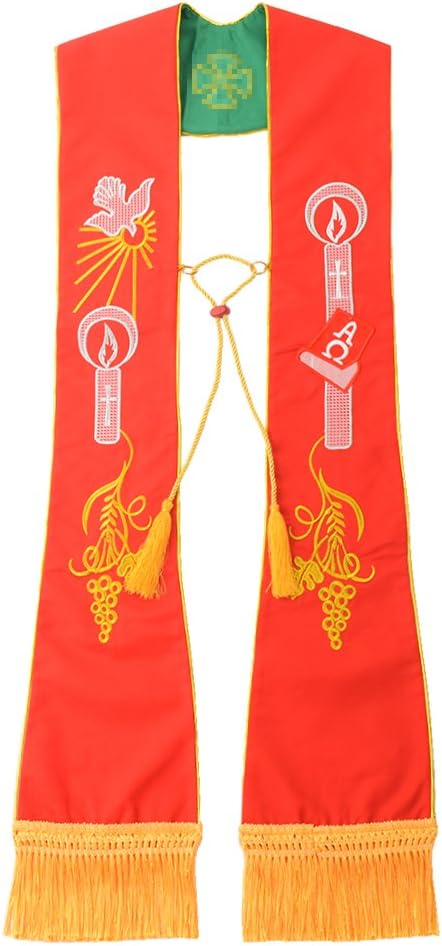 BLESSUME Priest Reversible Stole Clergy Liturgical Exquisite Embroidered Stole