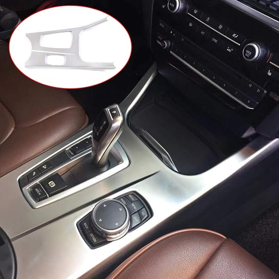 for BMW X3 F25 2011 2012 2013 2014 2015 2016 2017 for BMW X4 F26 2014 2015 2016 2017 ABS Chrome Car Center Console Gear Shift Decoration Panel Cover Trim Accessories (Silver)