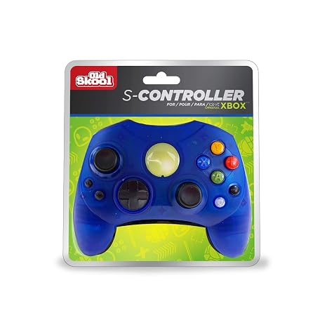 Old Skool Xbox Controller S-Type Wired Game Pad - Blue