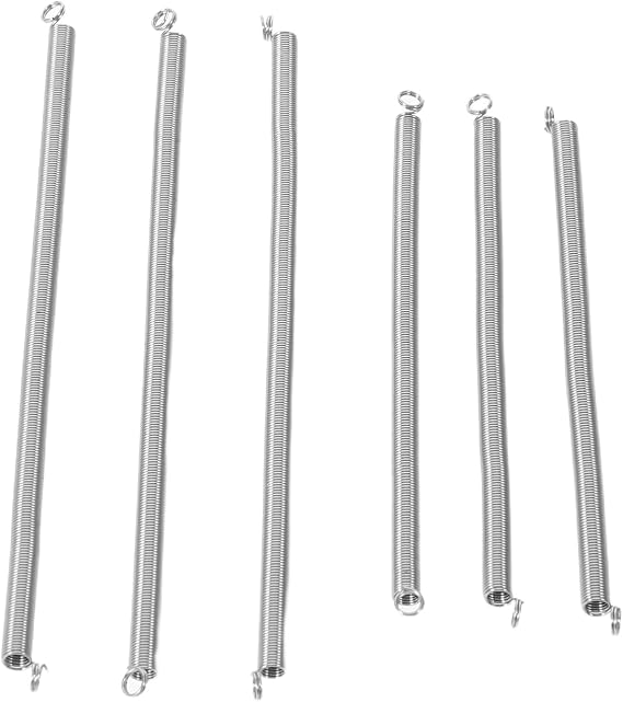6Pcs Tension Springs with Hook Ends 2.75 in & 3.54 in Stapler Replacement Spring Small Metal Extension Springs for Office Stapler Repair Crafting and General Tension Applications