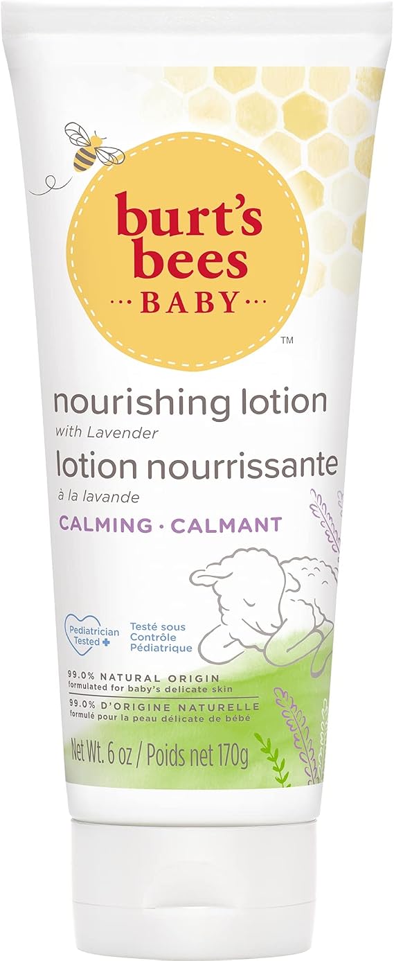 Burt's Bees Baby Lotion, Nourishing Baby Moisturiser With Calming Lavender, Paediatrician-Tested, 170g