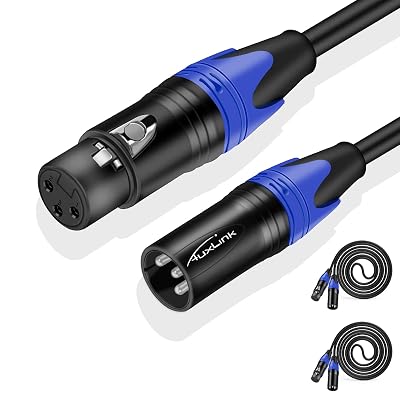 25ft XLR Cable 2 Pack - Balanced Speaker & Microphone Cable for Microphones, Speakers, Radio Stations