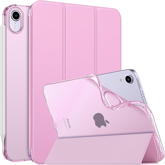 MoKo Case for iPad mini (A17 Pro) 7th/6th Gen 2024/2021, Nosegay Pink