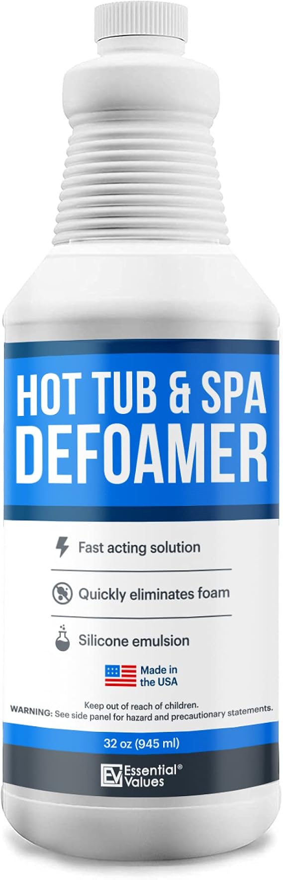 Hot Tub, Pool & Spa Defoamer (32oz) Quickly Removes Foam Without The Use of Harsh Hot Tub Chemicals, Eco-Friendly & Safe with Silicone Emulsion Formula. Get the Foam Down