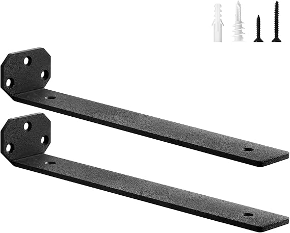 scicent 2 stück Regalhalterung Unsichtbar Regalwinkel Schwerlast Regalhalter Metall Schwerlastwinkel Wandhalterung Winkel Regal Regalträger Tragkraft 50 KG (Schwarz 30 cm)