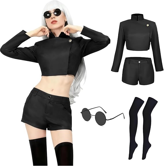 Satoru Gojo/Yuji Itadori Cosplay Costume, JJK Anime Cosplay Costume, Unisex Anime Uniform for Halloween, Carnival Party