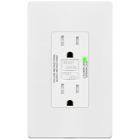 TG GFCI Outlet 15 Amp, Electrical Tamper-Resistant Receptacle, Self-Test