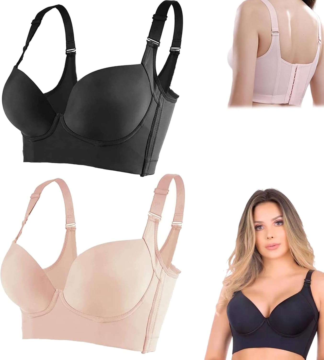 Lilysure Bras for Women, Lilysure Push-Up Back Smoothing Bra, Lilysure Bras, Back Smoothing Bras for Women Push Up