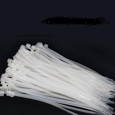 White Zip Ties 8 Inch Self Locking Zipties Bulk Tensile Strength 40 LBS Clear Industrial 8 Wire Cable Ties Wraps for Party Outdoor Activities Festivals Event Booths 1000 pack, Zcpotizi