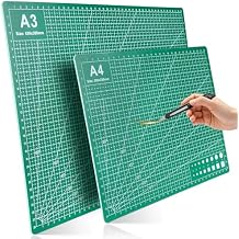 2 Pcs Large Cutting Mat Self Healing,Double Sided,Grid Line And Angles Help To Cut Precisely,Craft Mats for Scrapbooking, Quilting, Sewing and All Arts,Non Slip & Easy Clean ((A3 & A4 Green)