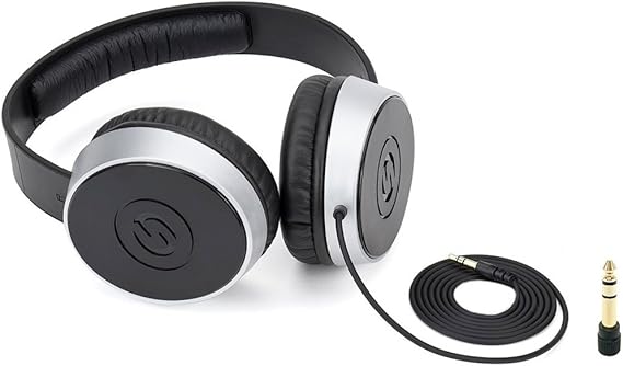Samson SR450 On-Ear Headphones for Casual Listening and Monitoring, black & silver