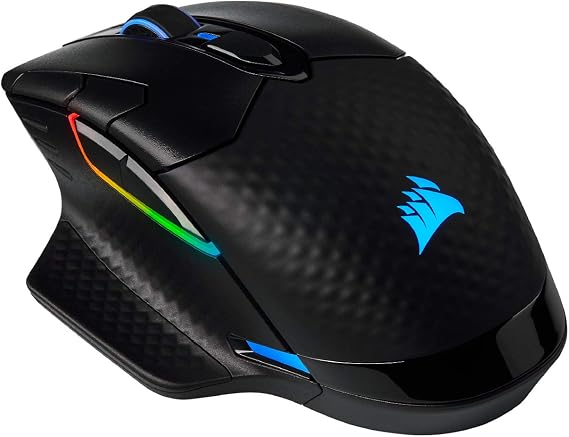 Corsair Dark CORE RGB PRO SE Wireless FPS/MOBA Gaming Mouse with Qi Charging 18,000 DPI 8 Programmable Buttons Sub-1ms Wireless iCUE Compatible PC, Mac, PS5, PS4, Xbox Black