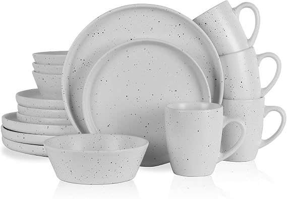 Stone Lain Jade Stoneware Dinnerware 16-Piece Service for 4, White