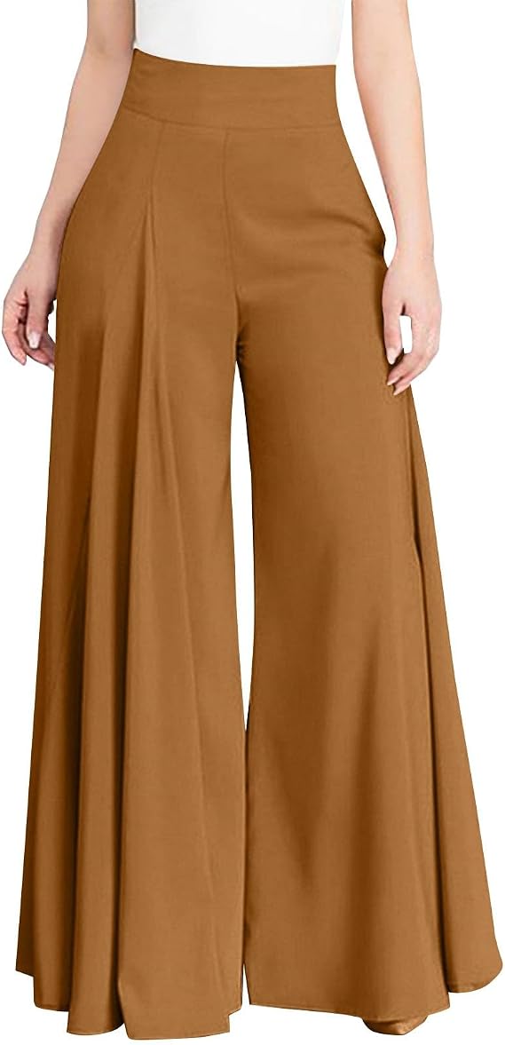 Lolvmvchi Womens Wide Leg High Waist Wide Leg Pants Casual Pants Comfy Pockets Relaxed Trousers Trendy Fall