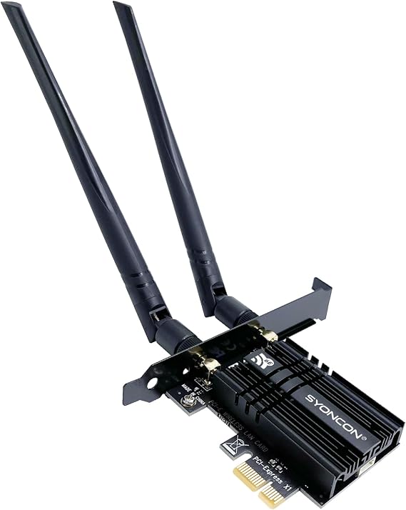WiFi 6E AXE5400 PCIe WiFi Card Intel AX210 Chipset with Bluetooth 5.3 Adapter Tri-Band 2.4G/5G/6GHz 5374Mbps PCI Express Wireless Network Card for Desktop PC Windows 10/11 (Black)