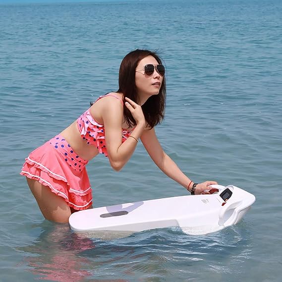 ZUEN 5-15KM/H Under Water Sea Scooter,Waterproof 3200W Electric Seascooter Fast Speed Underwater Propeller Diving Pool Scooter White