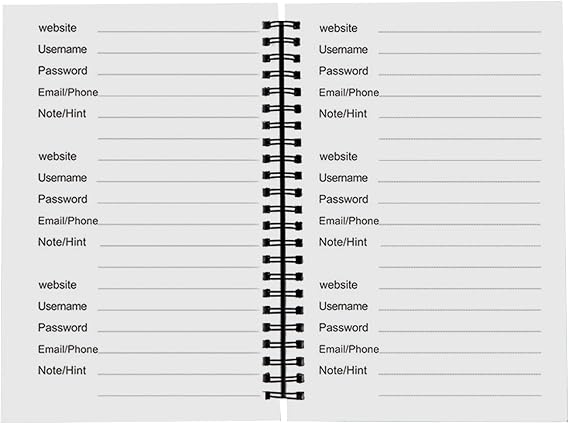 Password Notebook Lightweight Smart Index Page Notebook