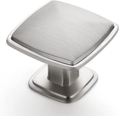 Home Expert 25 Pack Brushed Nickel Kitchen Cabinet Knobs - Silver Knobs for Cabinets, Drawers, Dressers & Closet Doors