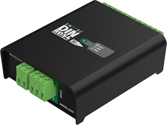 Enttec DIN RDS4 mk2 72004 4 Port DMX / RDM DIN Rail Isolated Splitter Black