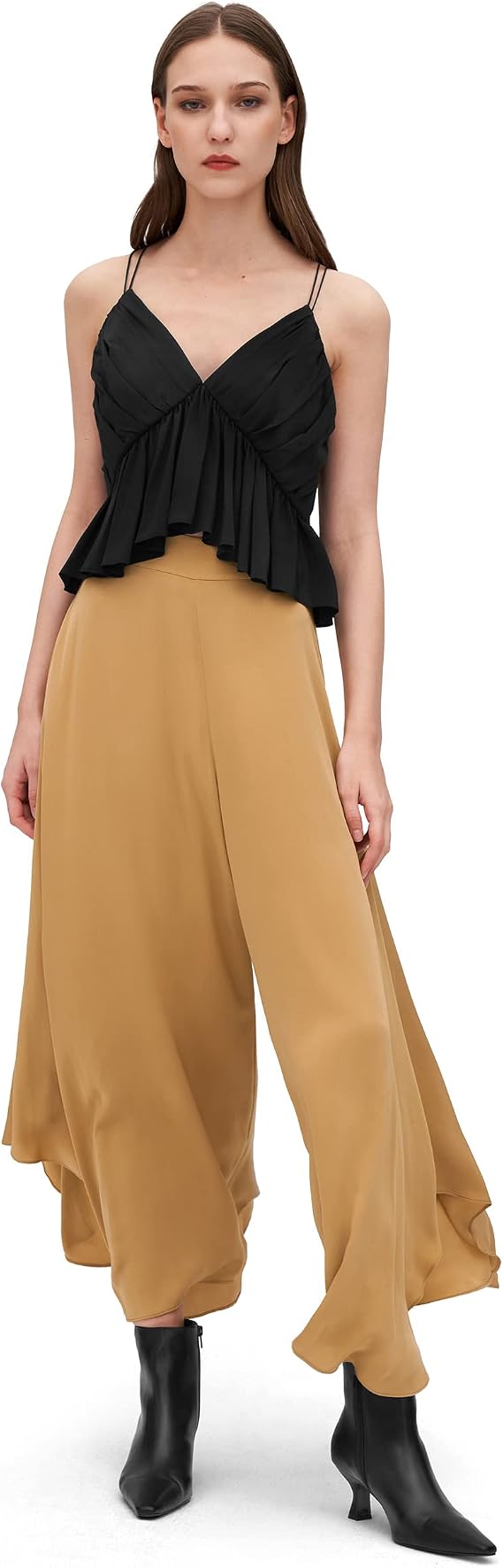 LilySilk Women's Wide Leg Silk Pants High Waist Palazzo Pant