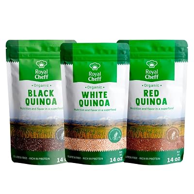 Royal Cheff - Peruvian Quinoa - Pack of Red, White, And Black Quinoa - 14 oz Bags - By Iky Store