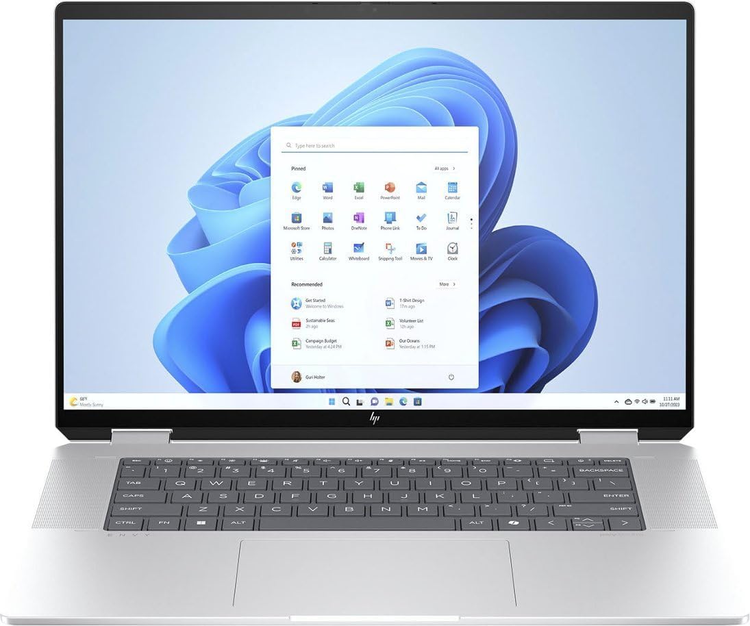 HP Envy x360 2-in-1 16 Laptop 2024-16 WUXGA Touch Intel Iris Xe Graphics - Intel Ultra 7 155U 12 Cores - 32GB LPDDR5 2TB NVMe SSD - Backlit Keyboard Thunderbolt 4 Wi-Fi 6E - Win10 Pro 32GB USB
