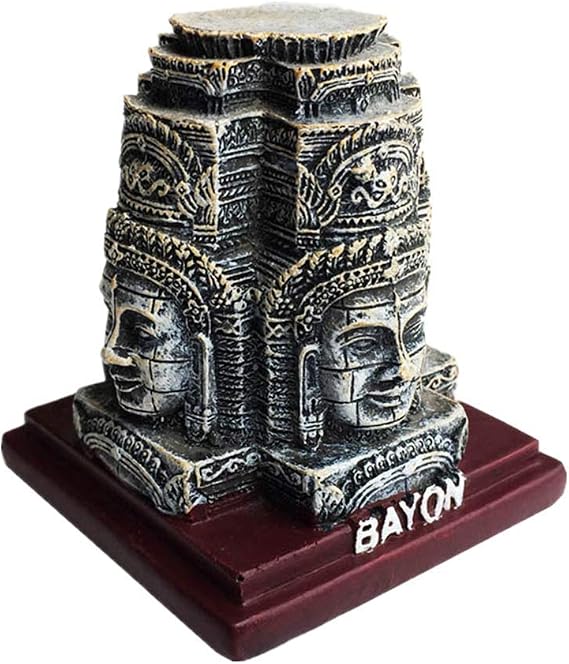 MUYU Magnet 3D Bayon Temple Angkor Wat Cambodia Souvenir Gift Home Office Table Desktop Decoration Ornament Statue Collection