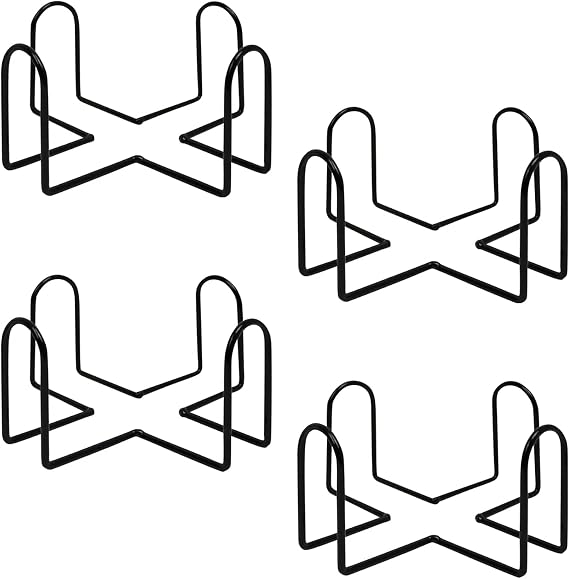 Coaster Holder, 4 PCS Metal Holder for Square or Round Coaster Sets Home Wrought Iron Shelf Decoration (Style 1)
