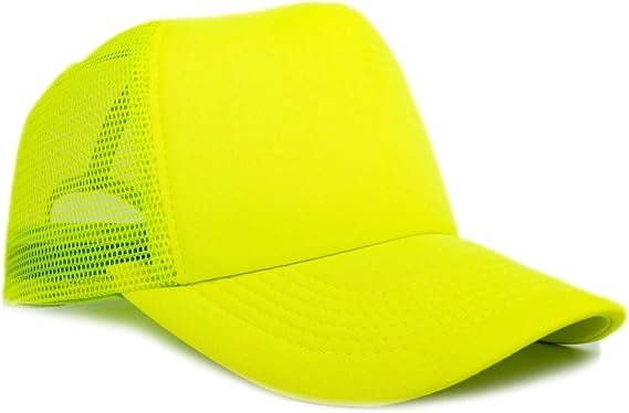 Mesh Back Baseball Cap High Crown Foam Trucker Hat 5 Panel Snapback Plain Gym Hat Skateboard Surf Hat