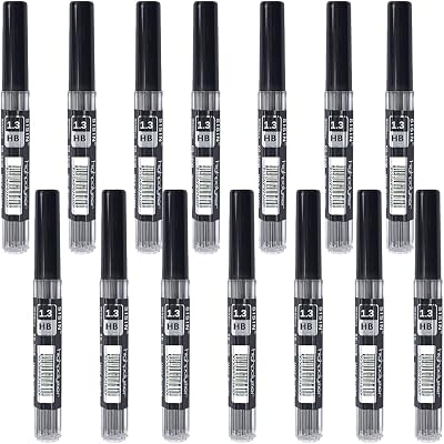MROOFUL 14 tubesx 1.3mm Pencil Lead Refills,HB,14 Tubes containing 12 Leads Each,Mechanical Pencil Refill Replacement Spare Leads 1.3mm