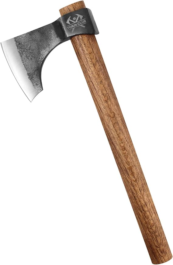 Throwing Axe, 16.5" Throwing Tomahawk with 1065 High Carbon Steel & Wooden Handle, Perfect for Axe Throwiing Game for Backyard, Competition and Recreation